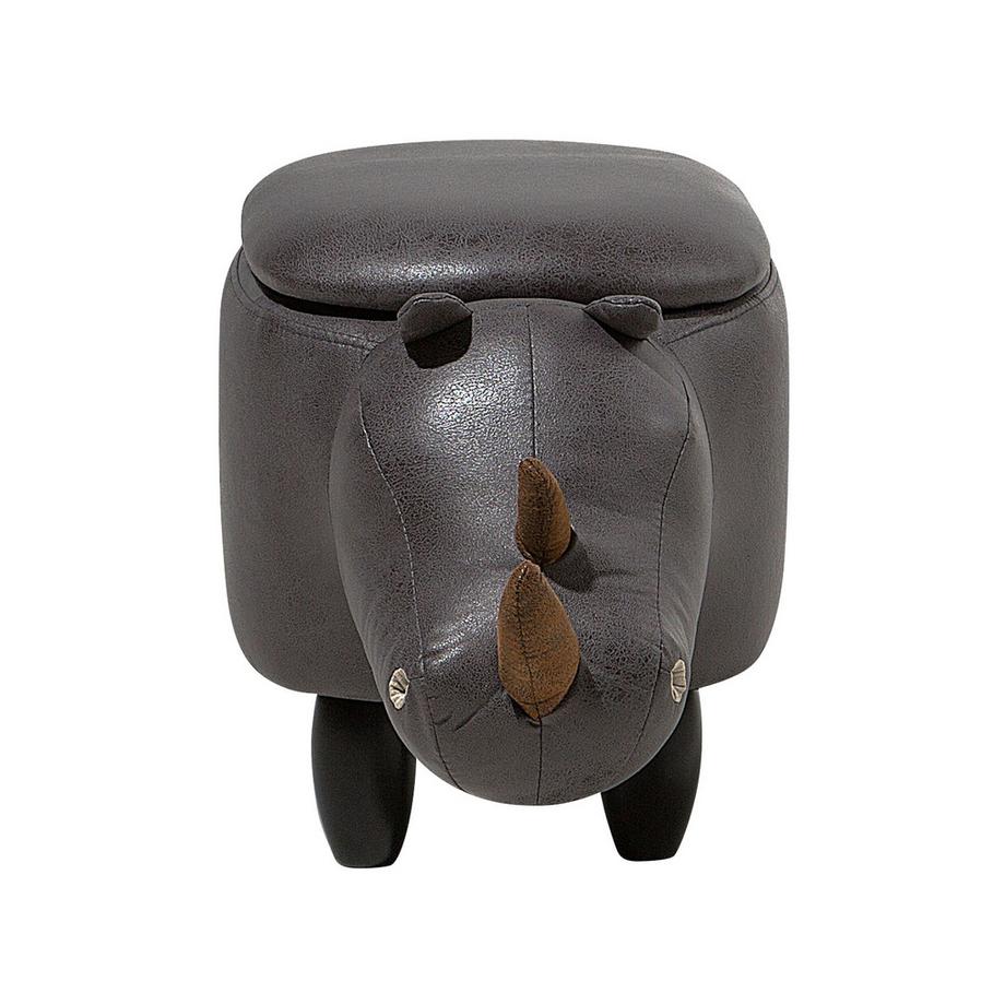 Beliani Tierhocker mit Stauraum aus Kunstleder Rustikal RHINO  