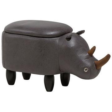 Tabouret de rangement animal en Cuir PU Rustique RHINO