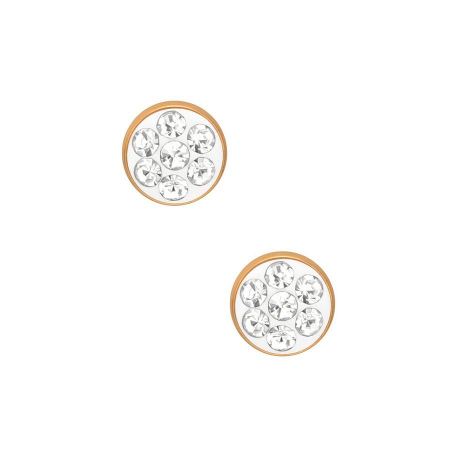 Maxte  Roséene ChirurgenstahlOhrstecker Rund  mit Kristall 