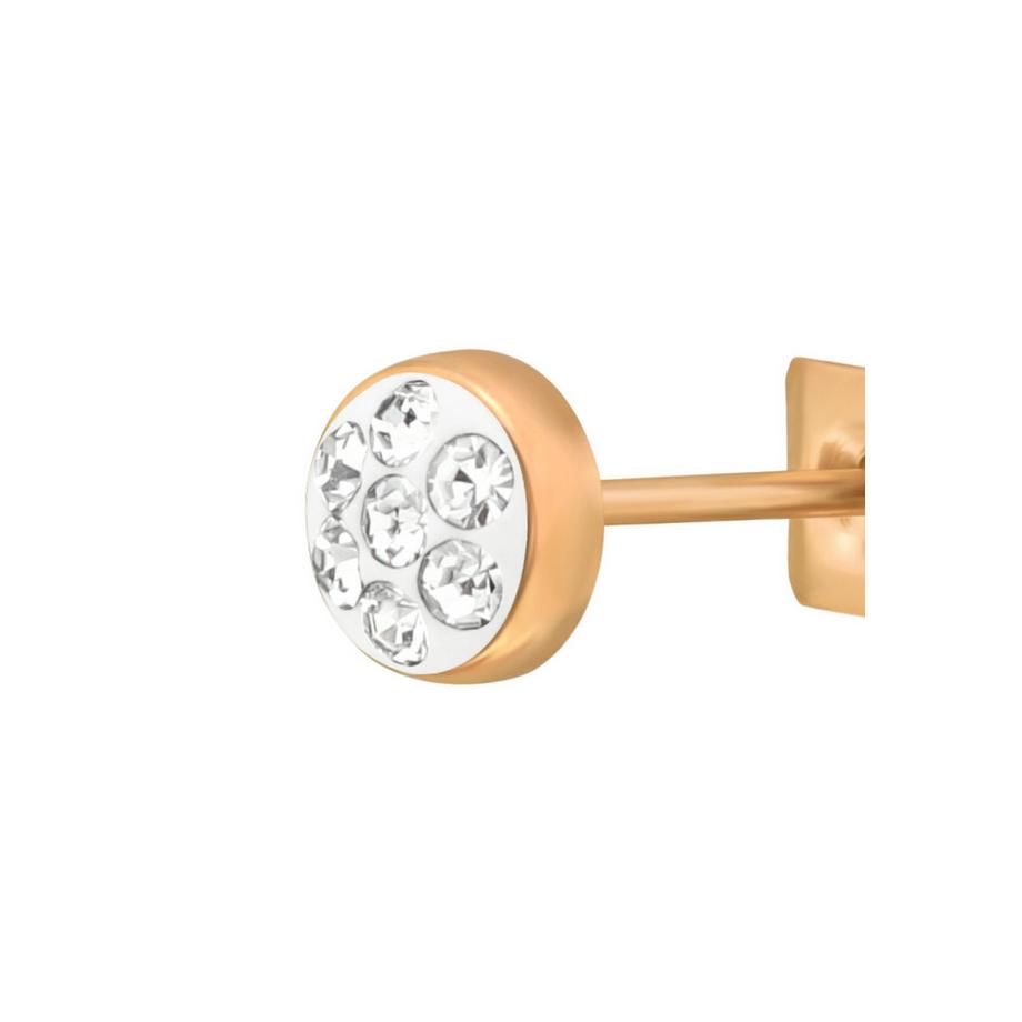 Maxte  Roséene ChirurgenstahlOhrstecker Rund  mit Kristall 