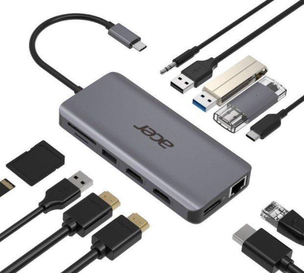 acer  .DSCAB.009 Notebook-Dockingstation & Portreplikator Kabelgebunden USB 3.2 Gen 1 (3.1 Gen 1) Type-C Silber 