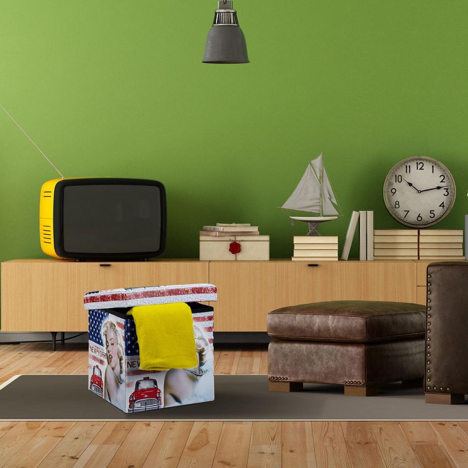 B2X Hocker mit Stauraum Trendmotiv  