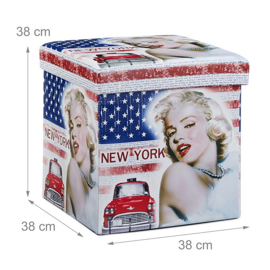 B2X Hocker mit Stauraum Trendmotiv  