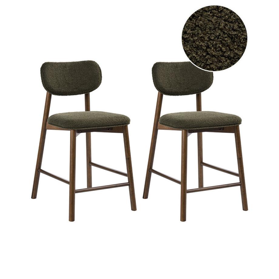 Set mit 2 Barstühlen aus Bouclé Retro MILLS