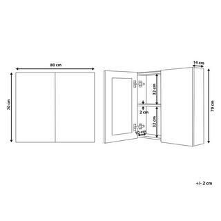 Beliani Armoire de toilette murale en Contreplaqué Traditionnel NAVARRA  