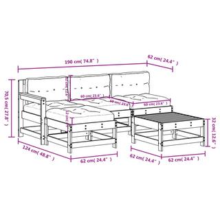 VidaXL Garten lounge set holz  