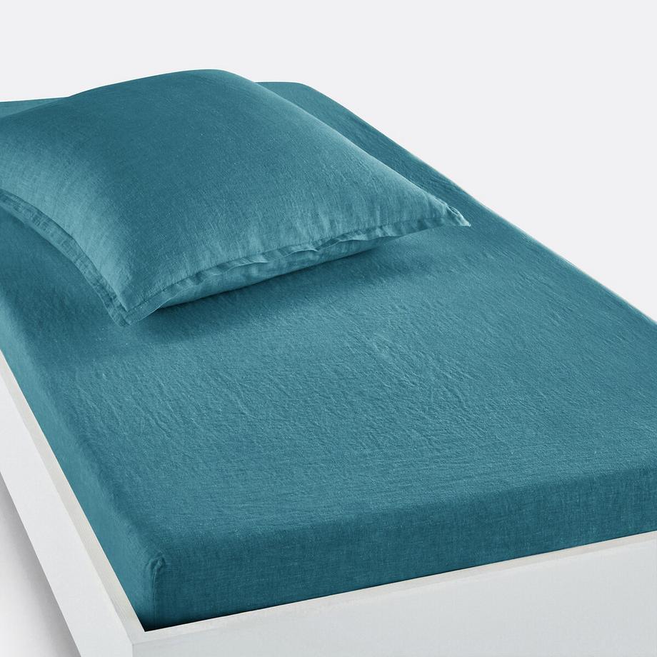 Drap housse enfant lin lavé