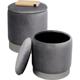 KARE Design Tabouret Cherry Storage gris argent (lot de 2)  