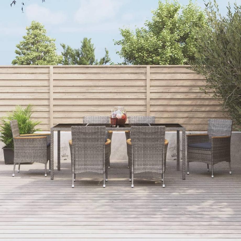 VidaXL Ensemble de salle à manger de jardin rotin synthétique  