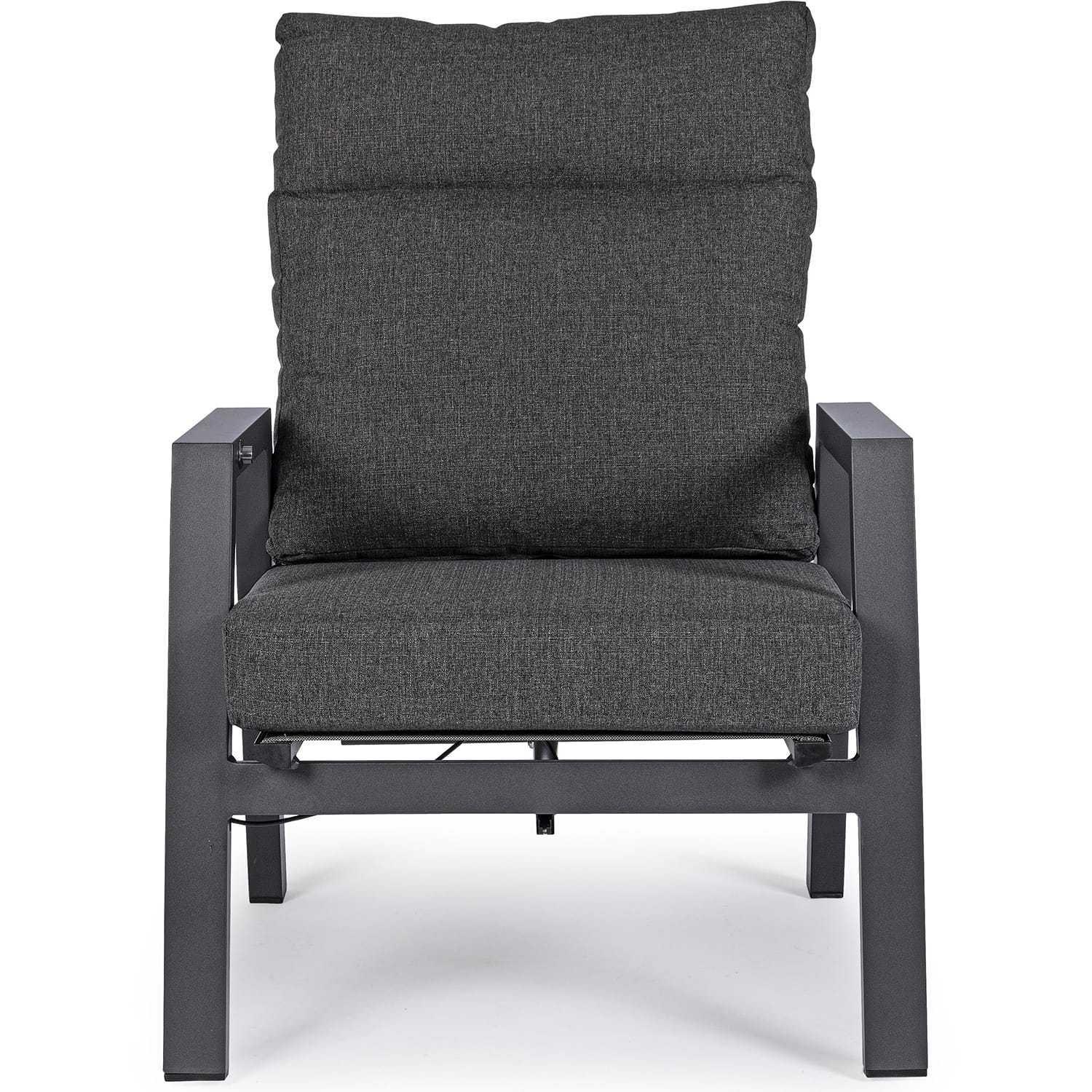 mutoni Fauteuil de jardin Kledi avec fonction relax et coussins anthracite  