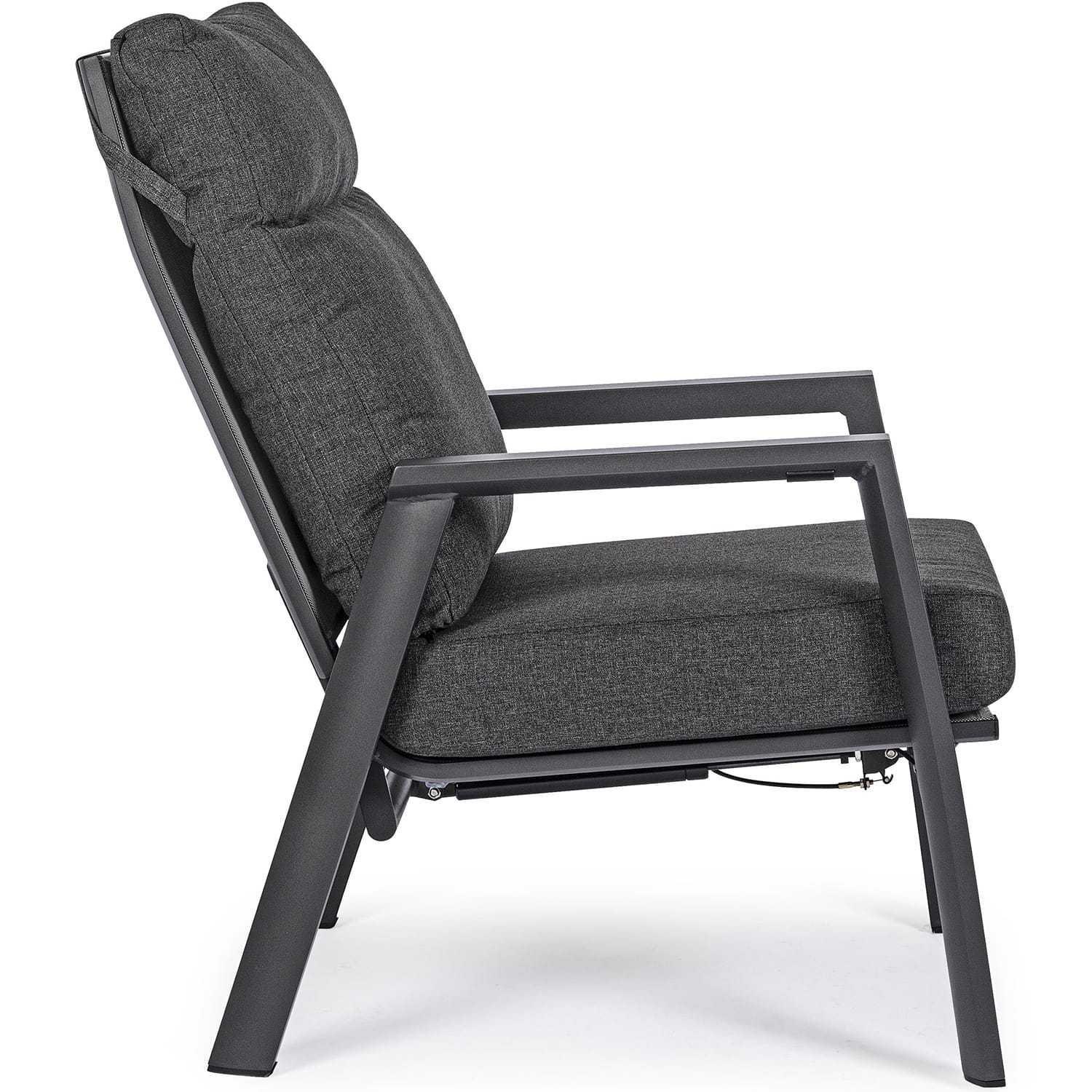 mutoni Fauteuil de jardin Kledi avec fonction relax et coussins anthracite  