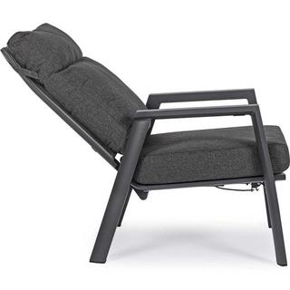 mutoni Fauteuil de jardin Kledi avec fonction relax et coussins anthracite  