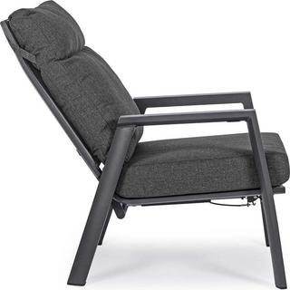 mutoni Fauteuil de jardin Kledi avec fonction relax et coussins anthracite  