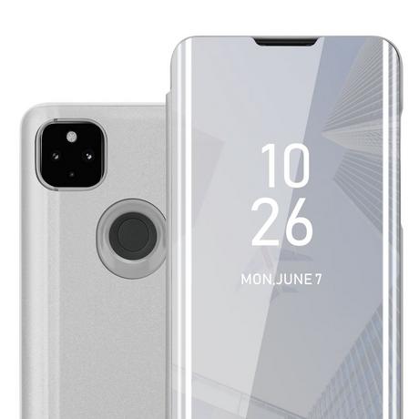 Cadorabo  Housse compatible avec Google PIXEL 4A - Clear View étui de protection miroir avec fonction de support Protection à 360 degrés 