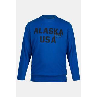 JP1880  T-shirt per l'outdoor con maniche lunghe, stampa "Alaska" e orlo 