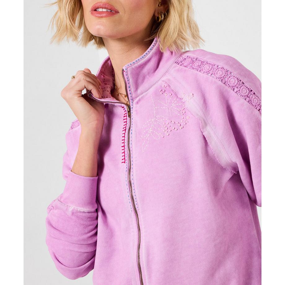 Joe Browns Sweatshirt mit Trichterhals Stickerei und Reissverschluss  