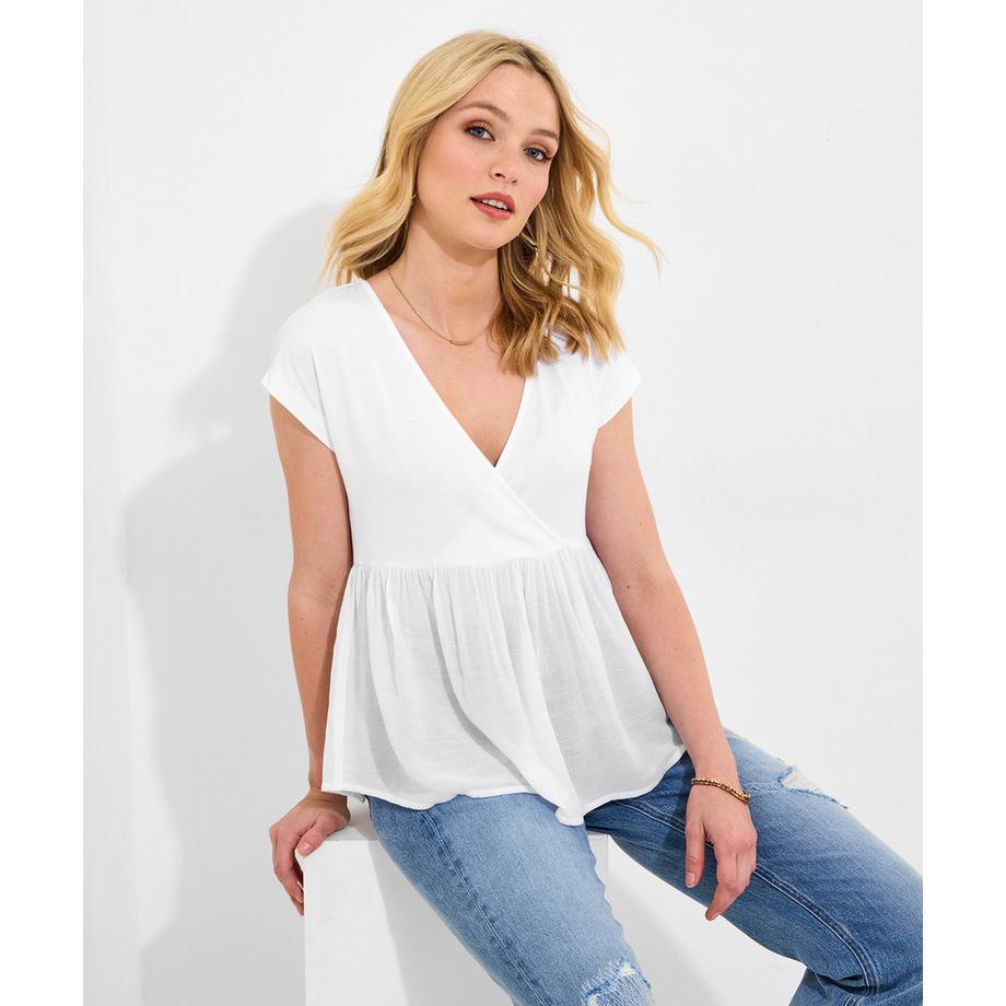 Lockeres V-Ausschnitt Top