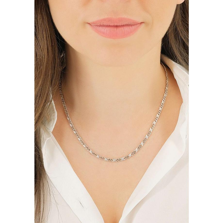 MUAU Schmuck  Collier 8er-Kette Weissgold 750, 3.3mm, 42cm 