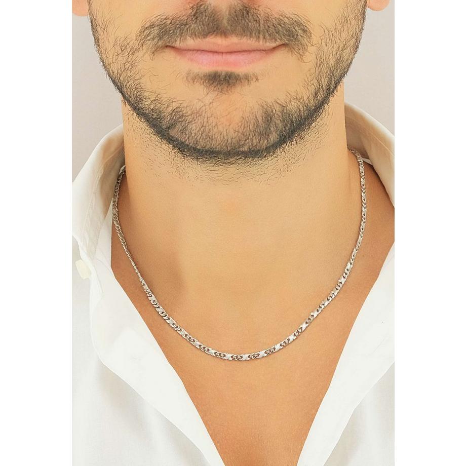 MUAU Schmuck  Collier 8er-Kette Weissgold 750, 3.3mm, 42cm 