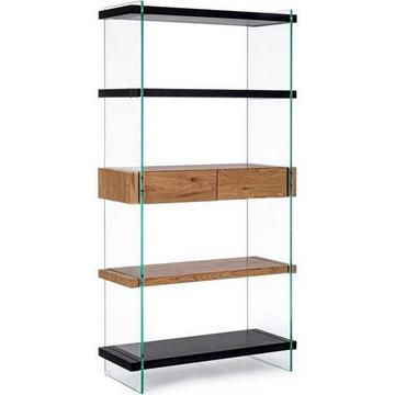 Libreria Linea Legno nera 90x39x180