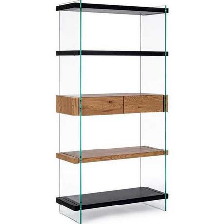 mutoni Libreria Linea Legno nera 90x39x180  