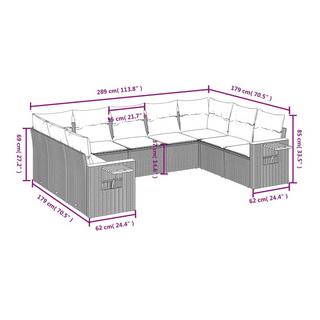 VidaXL Ensemble de canapés de jardin rotin synthétique  