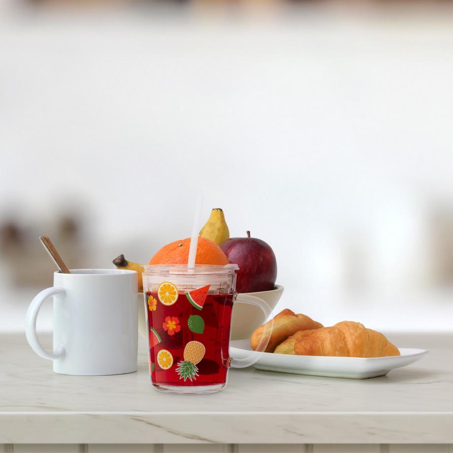 B2X  2er-Set Kindergläser mit Fruchtmotiven 