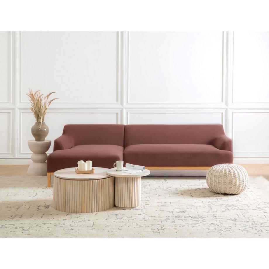 Beliani Rechtsseitiges Ecksofa aus Stoff  SOSJO  