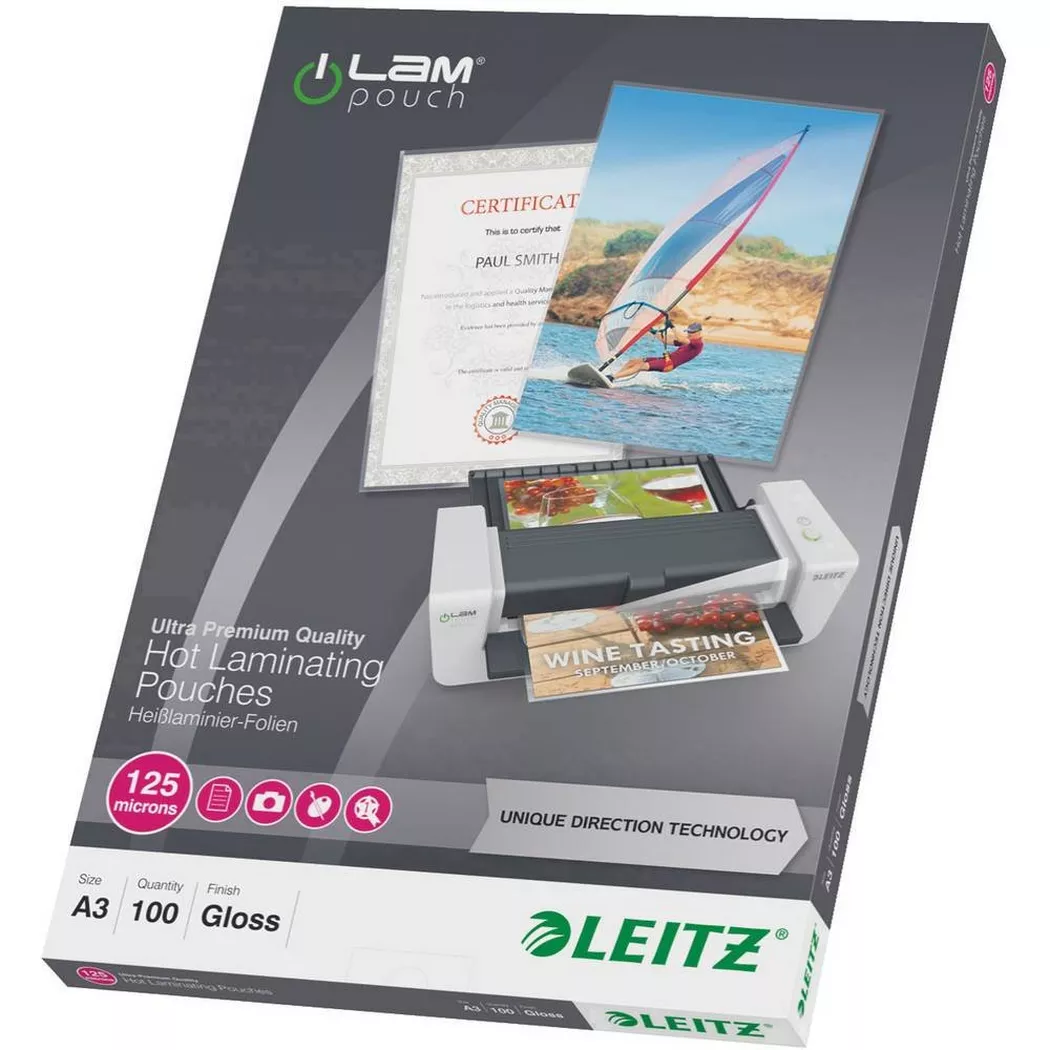 Leitz 7488 Laminate sheet A3 125 micron glossy 100 pcs