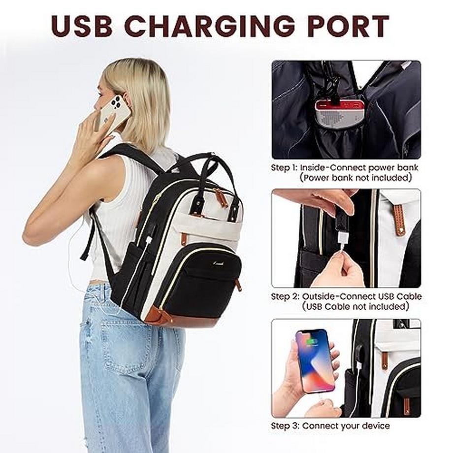 Only-bags.store Zaino per laptop 15.6 pollici impermeabile antifurto  