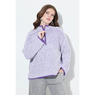 Ulla Popken Maglione polo a righe con maniche lunghe  