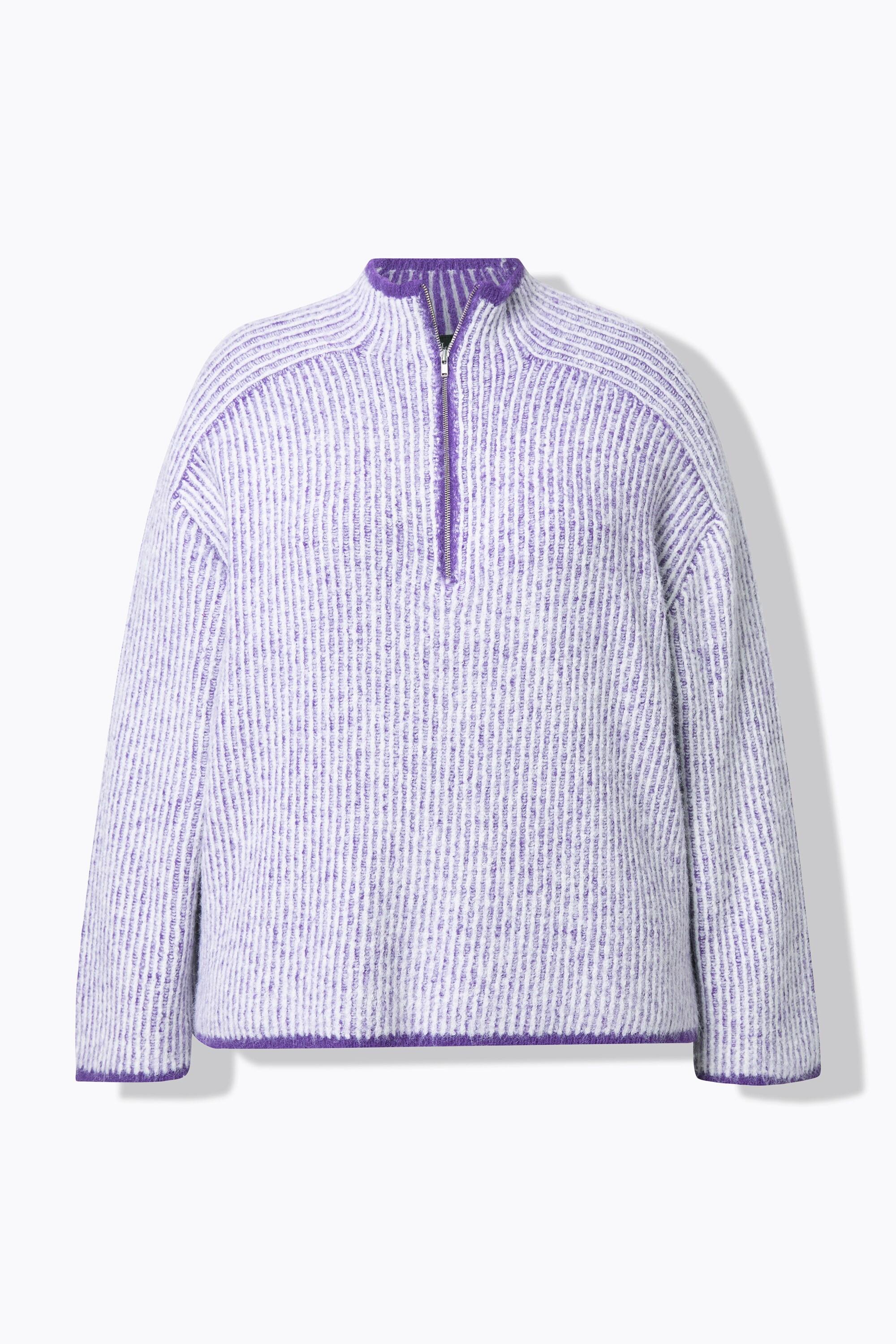 Ulla Popken Maglione polo a righe con maniche lunghe  