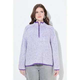 Ulla Popken Maglione polo a righe con maniche lunghe  