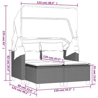 VidaXL Canapé de jardin rotin synthétique  