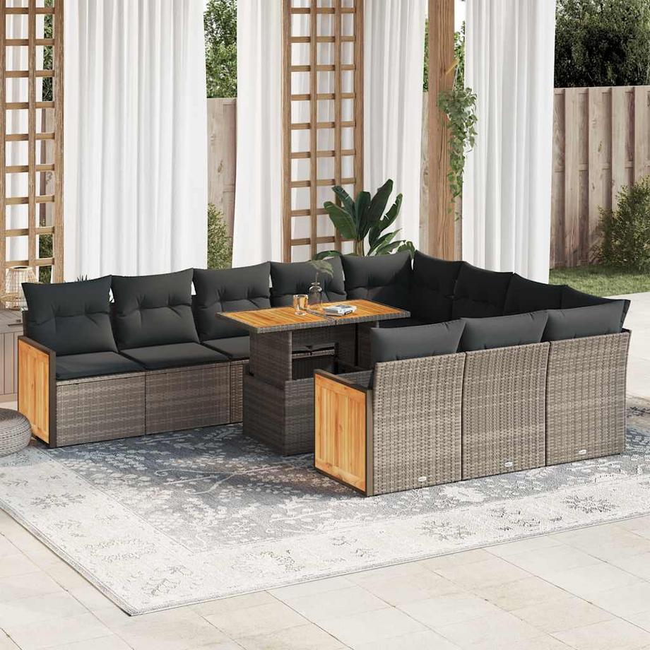 VidaXL set divano da giardino Polirattan  