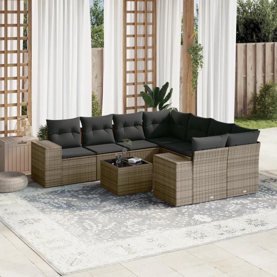 VidaXL set divano da giardino Polirattan  