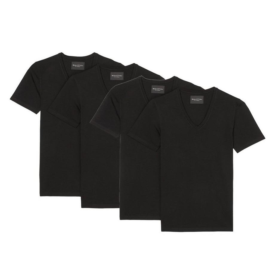 Marc O'Polo Essentials Coton Bio T-shirt Manches Courtes Col V Lot de 4  
