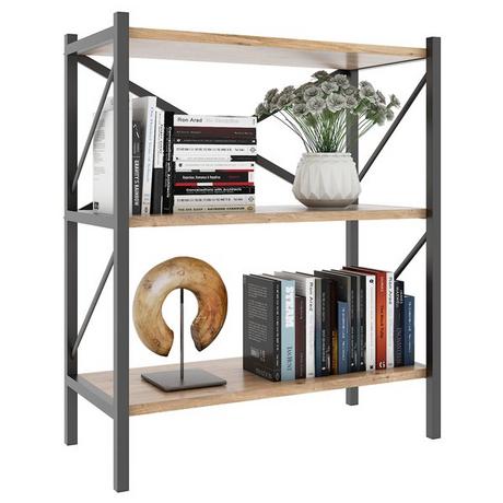 VCM Holz Metall Aufbewahrung Stand Regal Bücherregal Deko Bücher Standregal Insasi 2  