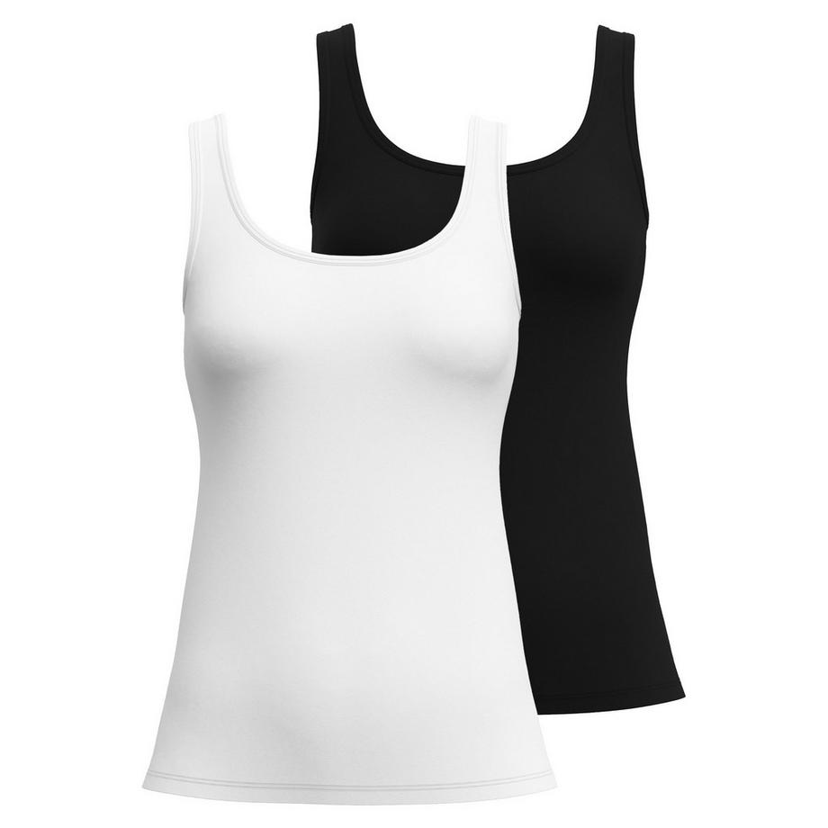 Unterhemd  2er Pack Stretch-Top ohne Arm Essential Cotton
