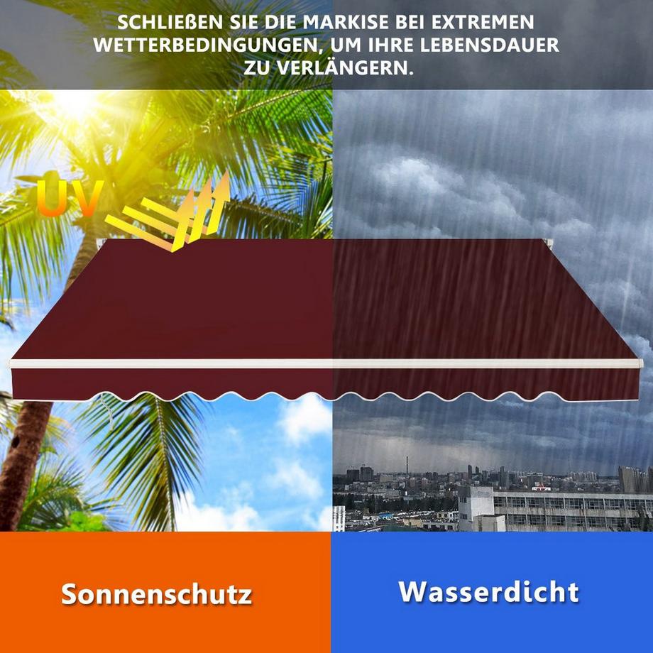 Northix Einziehbare Markise mit Kurbel  