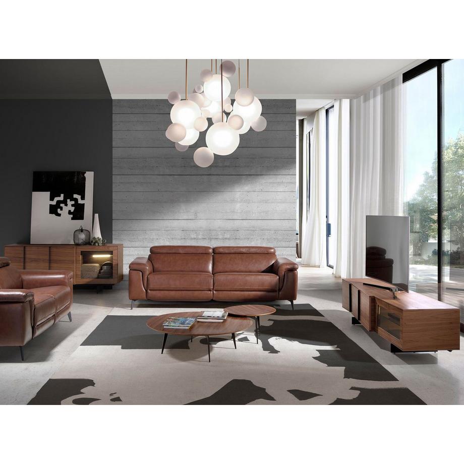 ANGEL CERDA TV-Schrank aus Nussbaum undem Stahl mit Innenbeleuchtung  