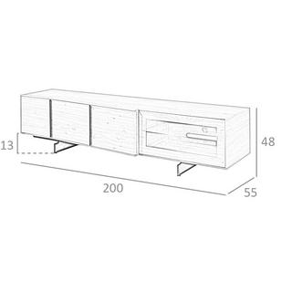 ANGEL CERDA TV-Schrank in Nussbaum mit LED-Licht  