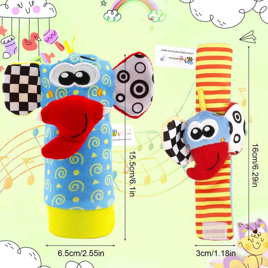 Activity-board  Baby Rassel Spielzeug Tier Handgelenk Rassel 