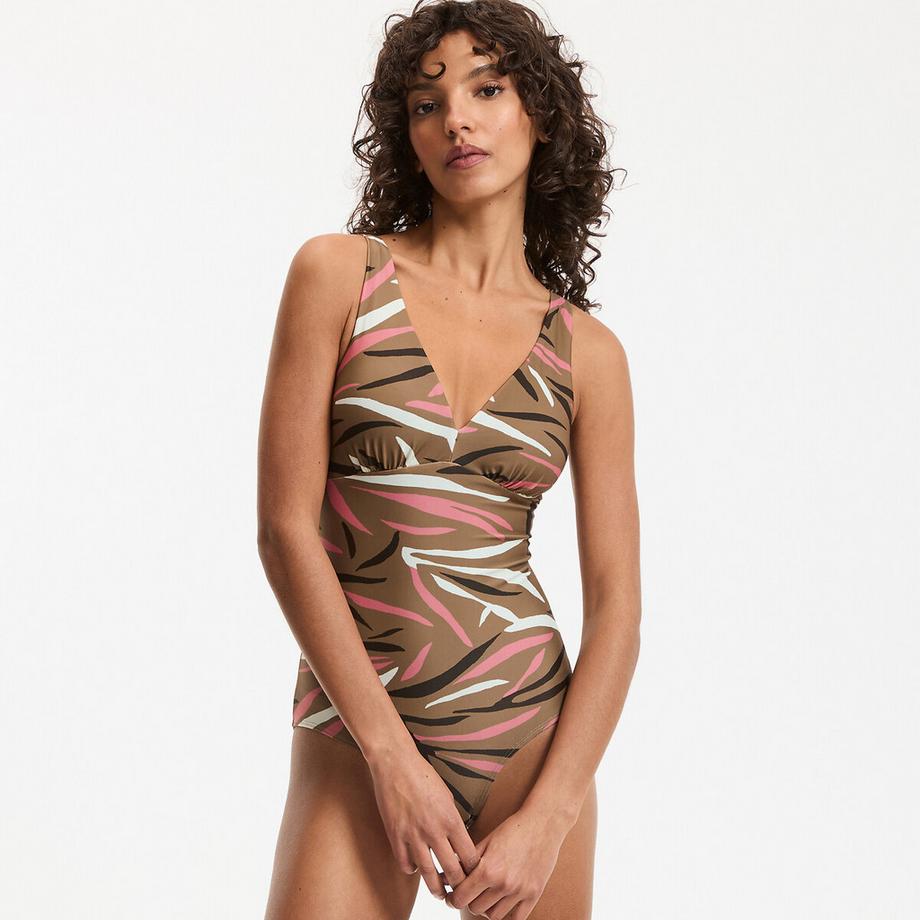 La Redoute Collections Costume da bagno intero stampato con effetto pancia piatta  