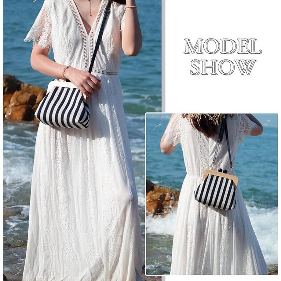 Only-bags.store Gestreifte Clutch Geldbörse Crossbody Bag  