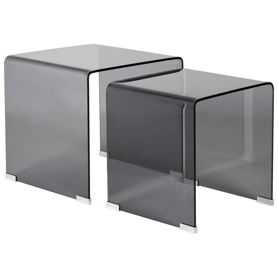 Beistelltisch 2er Set aus Sicherheitsglas  KENDALL