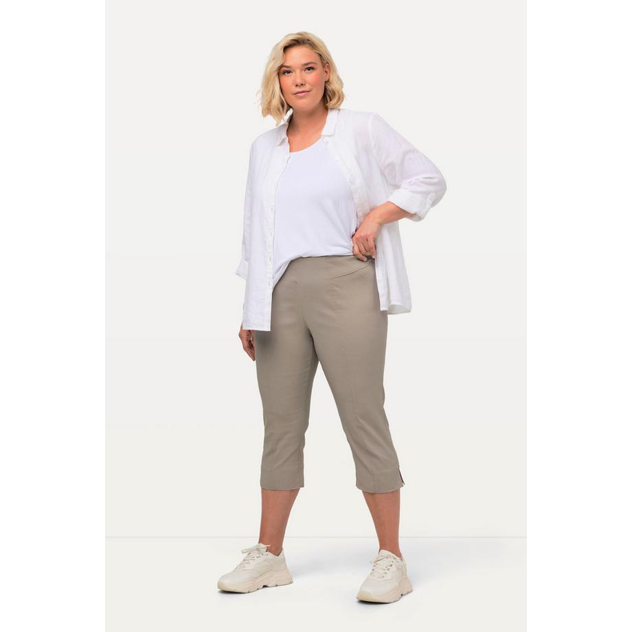 Ulla Popken Pantaloni Capri Bengaline Elasticizzati Vita Elastica  