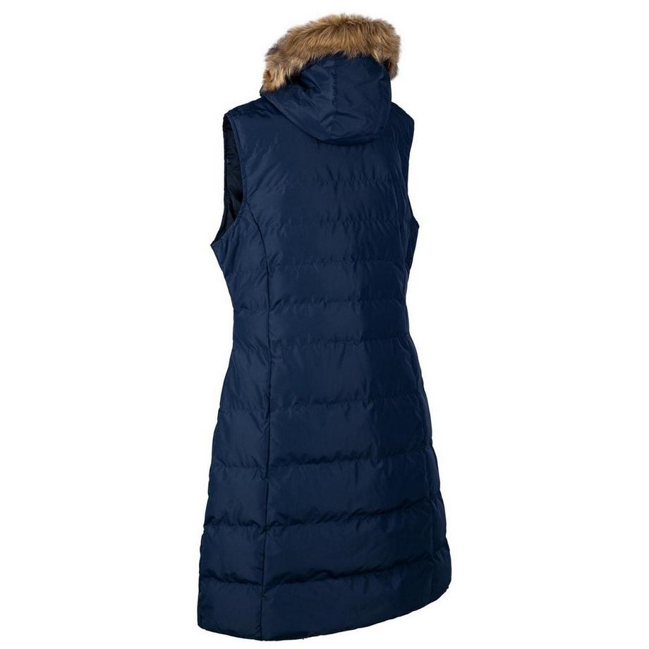 Trespass Audrey Gilet long matelassé avec capuche en fausse fourrure  