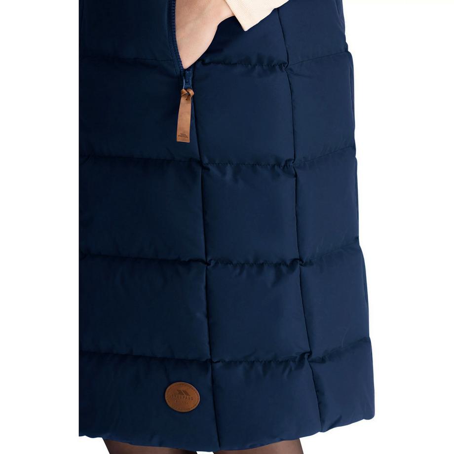 Trespass Audrey Gilet long matelassé avec capuche en fausse fourrure  