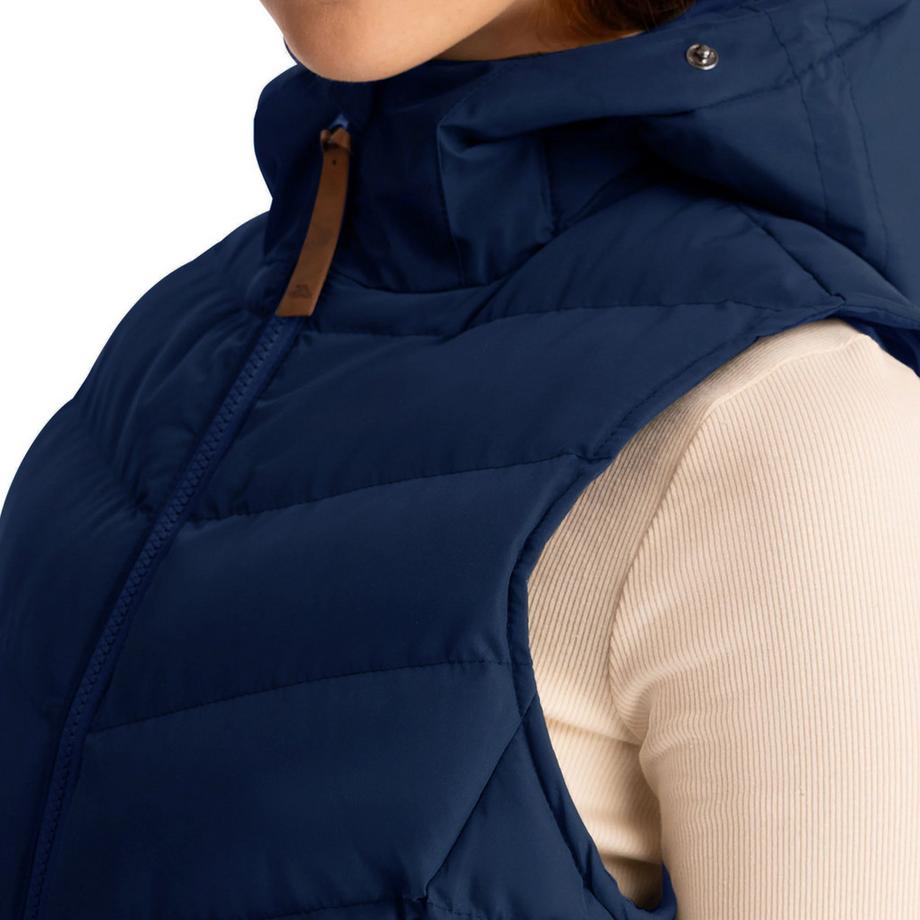 Trespass Audrey Gilet long matelassé avec capuche en fausse fourrure  